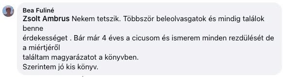 Facebook-hozzászólás a Macskabiblia olvasójától
