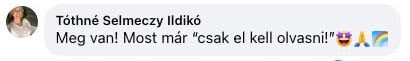 Facebook-hozzászólás a Macskabiblia olvasójától