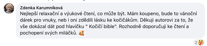 Facebook-hozzászólás a Macskabiblia olvasójától